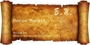 Berze Margit névjegykártya